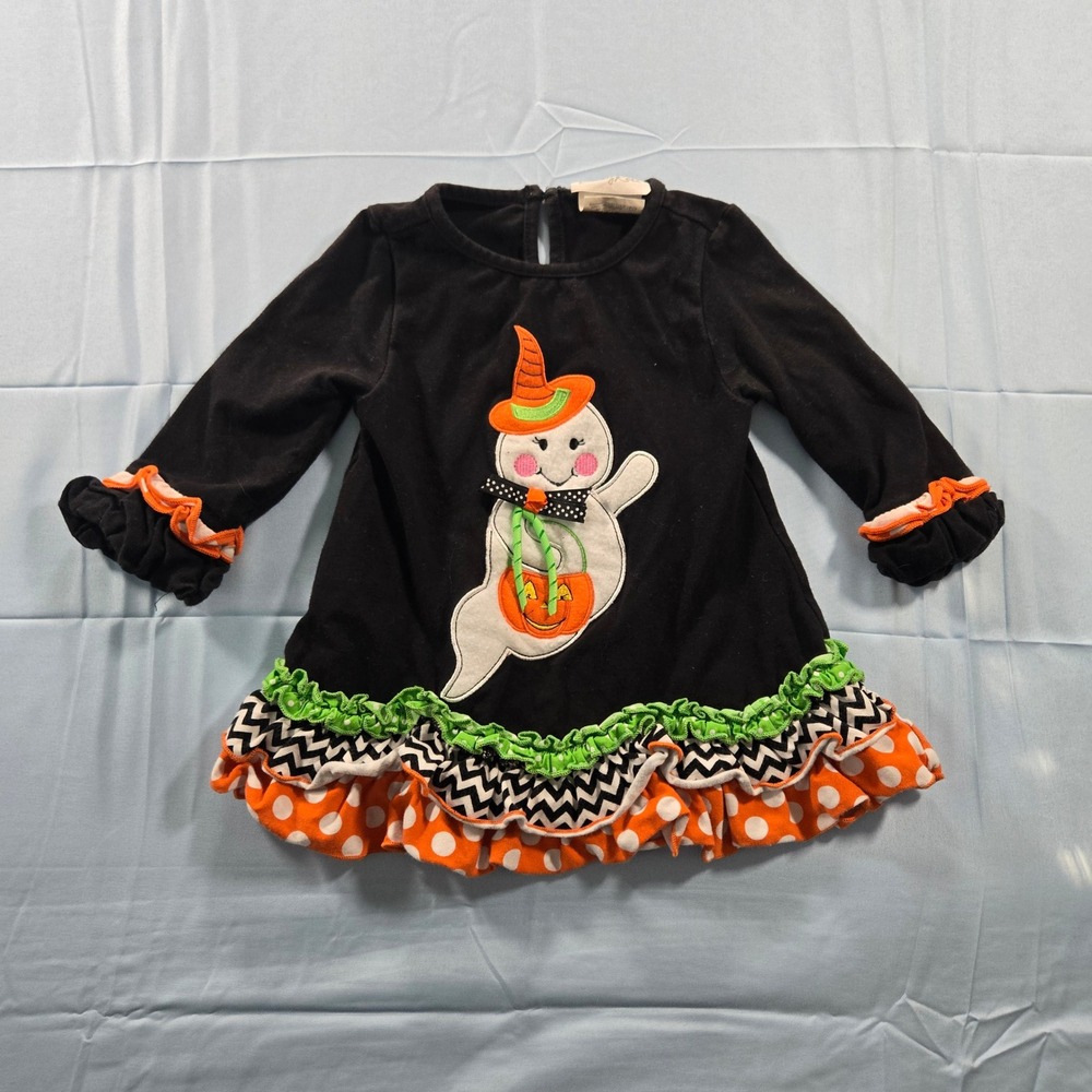 Emily Rose Toddler Girl Halloween Tunic Top 2T‎ Ghost Pumpkin Chevron Ruffle Top
